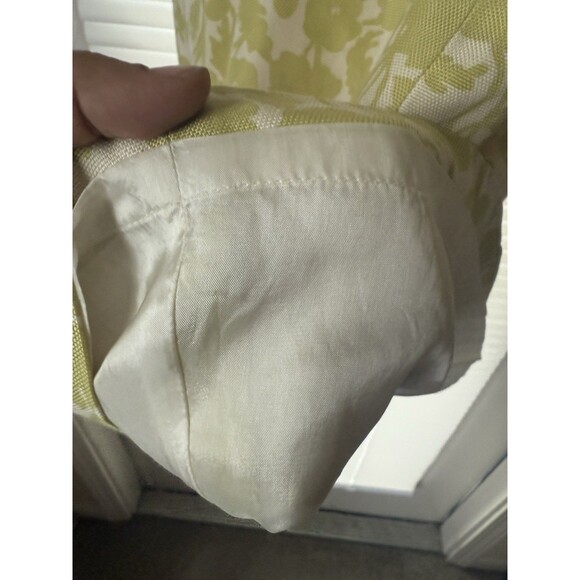Ann Taylor Dress White Green Floral Sleeveless Silk V-Neckline Women SZ 4 Lined - Picture 10 of 12
